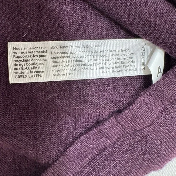 Eileen Fisher Womens Sweater Medium Open Cardigan Tencel Wool Lightweight Office - Picture 8 of 11